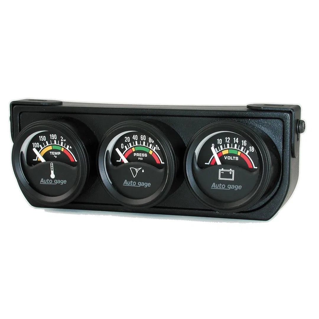2391 – AUTO METER Gauge Oil Pressure/ Voltmeter/ Water Temperature, Includes 3 Analog Gauges: Electric Oil Pressure (...
